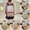 Color Blocked Capybara Letter Print School Backpack With Pendant And Badge