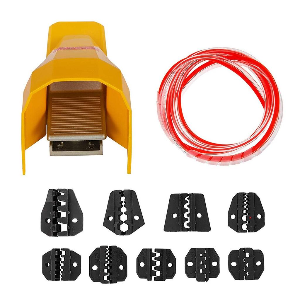 Pneumatic Crimping Tool Am-10, Air Powered Wire Terminal Crimping Machine Crimping Up To 16mm2, Pneumatic Crimper Plier Machine with 10 Sets Of Dies