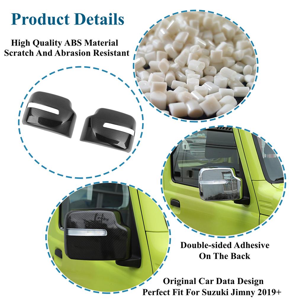 Украшение корпуса зеркала заднего вида автомобиля для Suzuki Jimny JB64 JB74-2023, сменные колпачки для боковых зеркал заднего вида, аксессуары