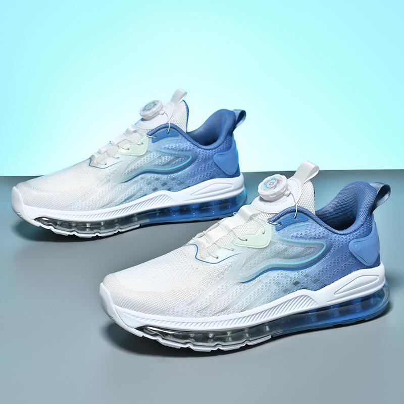 Мужская обувь очень большого размера, модные кроссовки на воздушной подушке для бега на четыре сезона, повседневная спортивная обувь из летящего трикотажа, воздухопроницаемость для улицы