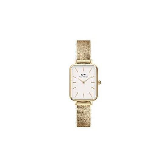 Женские часы Daniel Wellington DW Quadro 20X26 Pressed Evergold G White Square, стильные, милые, популярные, простой и роскошный подарок.
