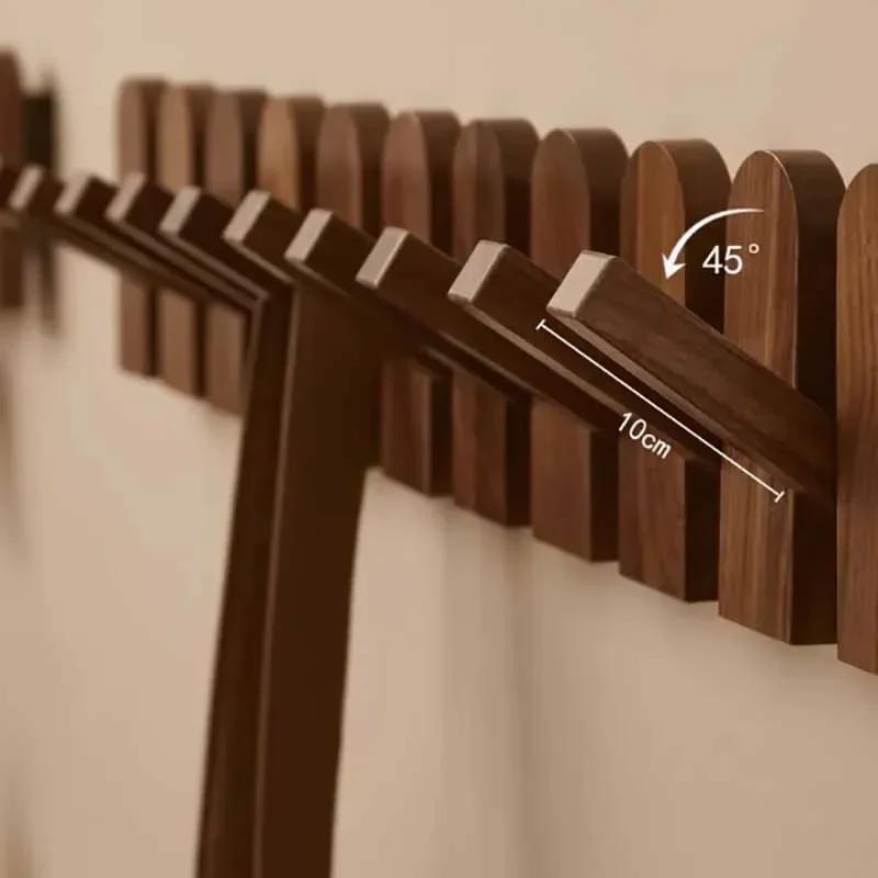 Piano Keys Wooden Wall Coat Rack Clothes Hanger Organizers Hook Portable Clothes Storage Dress Hanger Entrance Hall Furniture