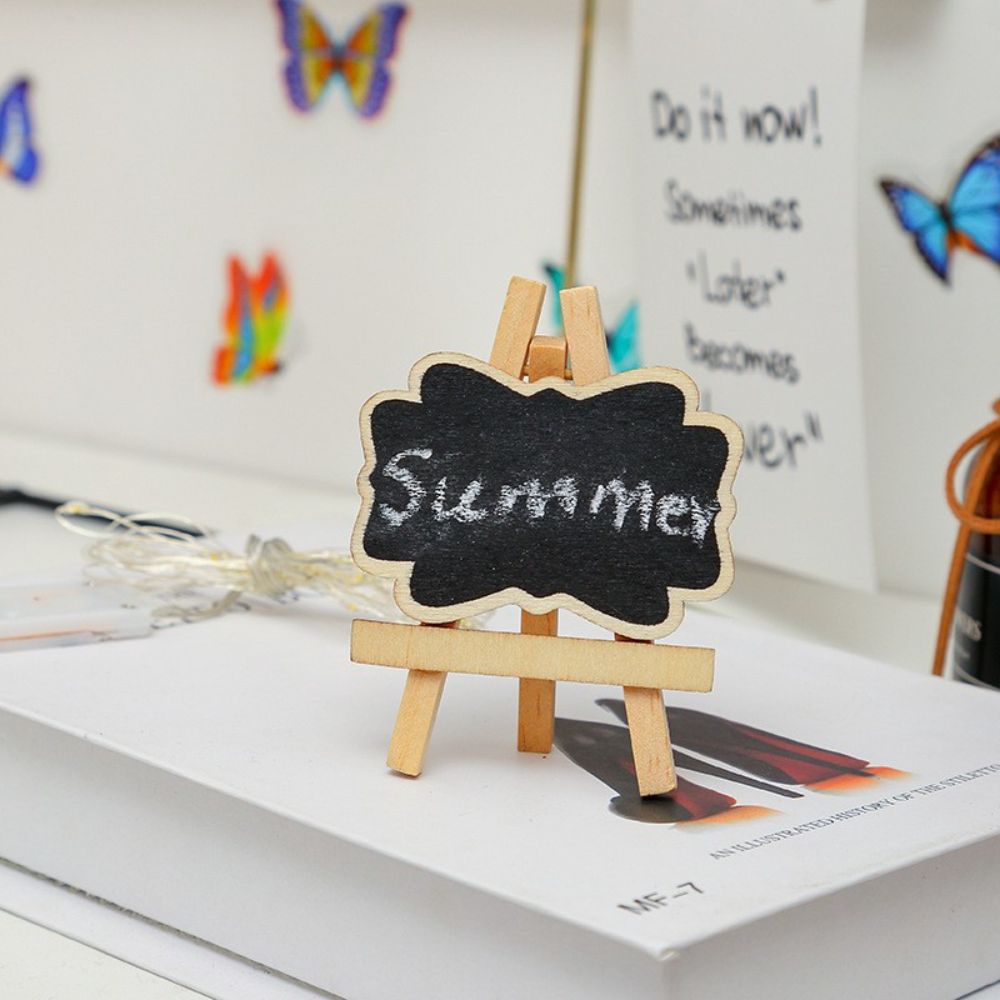 To do List Writting Desk Display Wooden Easel Reminder Board Chalkboard With Stand Mini Blackboard