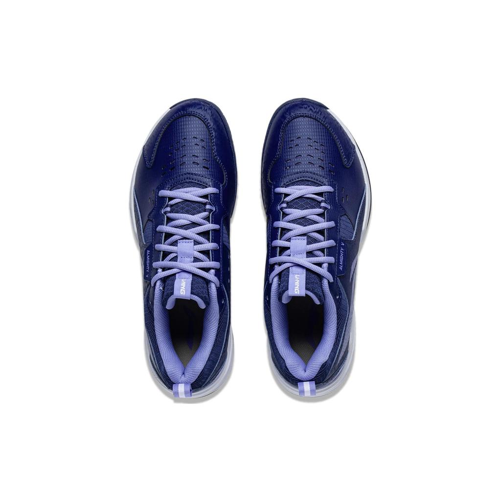 Li Ning Ace V Удобные, нескользящие, износостойкие, дышащие низкие бадминтонные кроссовки, унисекс, темно-синие, AYTT001-1