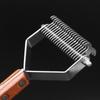 Double-Sided Wooden Handle Pet Detangling Comb - Grooming Tool for Dogs and Cats