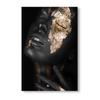 Scandinavian Poster African Art Black and Gold Female Oil Painting Interior Decoration Cuadros Modern Wall