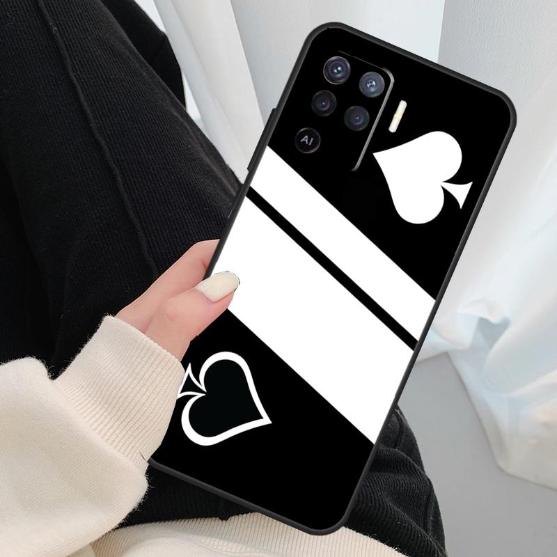 Кейс для телефона Oppo A40 A60 A80 A5 Pro A15 A16 A17 A57 A77 A94 A74 A54 A76 A96 A18 A38 A58 A78 A98 с изображением пиковой дамы