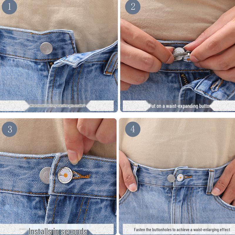 Adjustable No-Sew Waist Extender Button