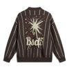 Li Ning Badfive Striped Letter Zipper Comfortable Breathable Versatile Loose Jacket Men Jackets Coffee-Brown Cream-Yellow AMBV069-1