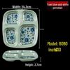 square 4-compartment melamine dining plate
