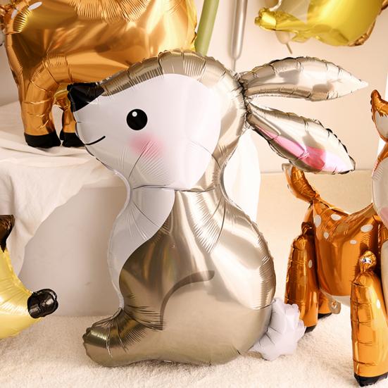 Воздушный шар из алюминиевой пленки, праздничный, без утечек, декоративный забавный воздушный шар в виде джунглей, кролика, енота, лисы, для вечеринки