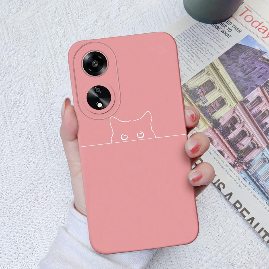 Чехлы для телефонов с милым котом конфетного цвета для Oppo A7 A15 A55 A1K A35 A52 A1 A11 из жидкого силикона высокого качества, защитный чехол от падения для бамперов Oppo