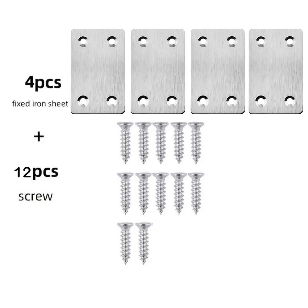 1/4Pcs Stainless Steel Fixing Corner Brackets 1.5mm/0.06'' Quick Links Durable Iron Plate Chair