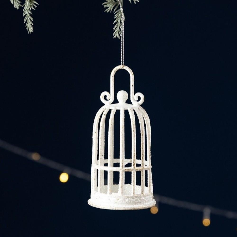 White Gold Christmas Tree Ornaments Textured Surface Holiday Decor Ornament Mall Scene Layout