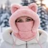 Zipper Closure Full Face Neck Warmer Faux Fur Trim Windproof Balaclava Mask  For Men