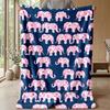 Pink Floral Elephant Card Theme blanket Lightweight Warm Flannel Blanket Decorative Throw Blanket for Home Decoration