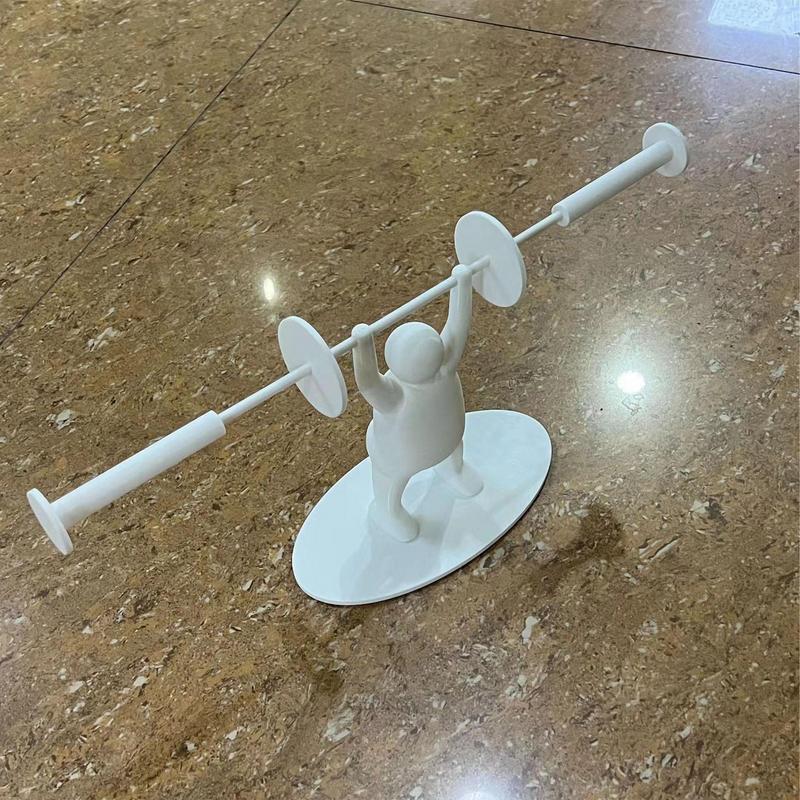 Держатель для туалетной бумаги 3D-печать Забавная статуэтка Держатель для бумажных полотенец Креативная декоративная фигурка тяжелоатлета Стойка для рулона туалетной бумаги Для спальни
