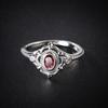 Изысканное кольцо для помолвки из тайского серебра с черным покрытием и красным рубином для женщин, стильные размеры от 6 до 10