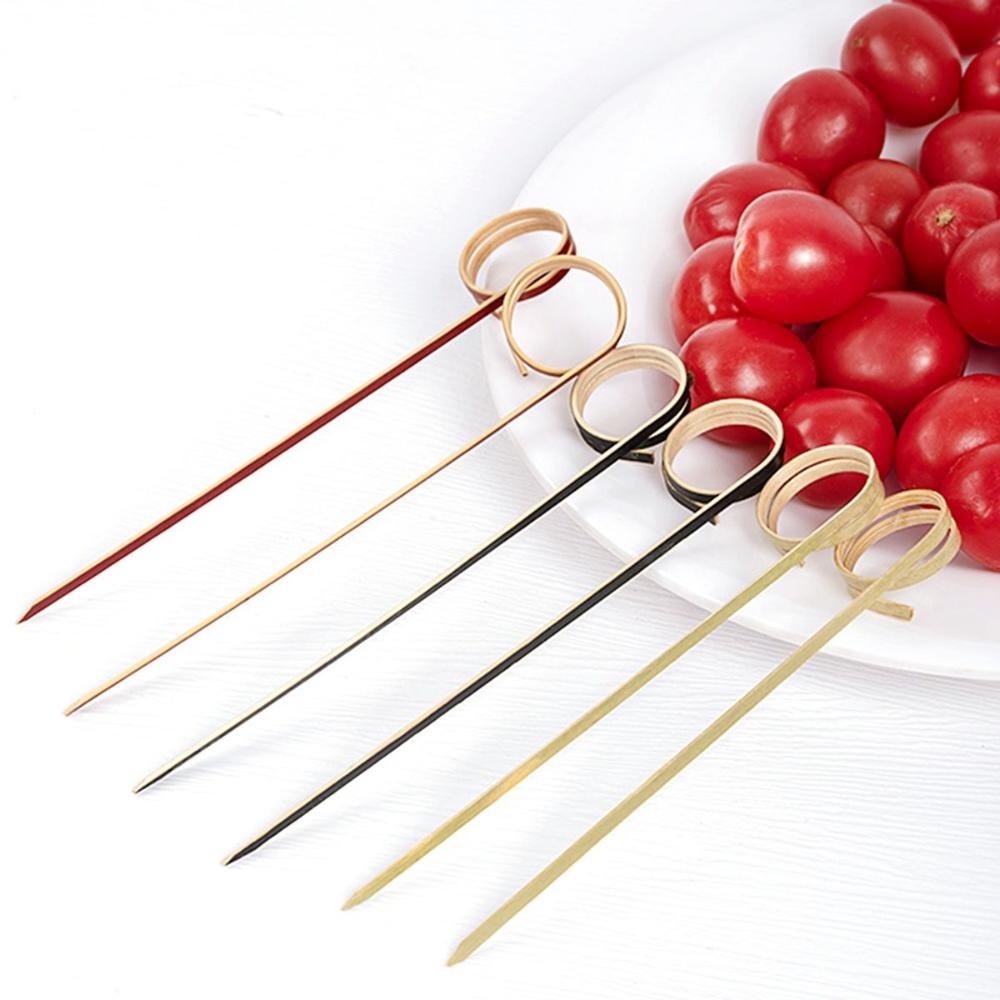 Eco-friendly Disposable Scissor Shaped Fancy Sticks Appetizers Picks Ring Toothpick Cocktail Skewer