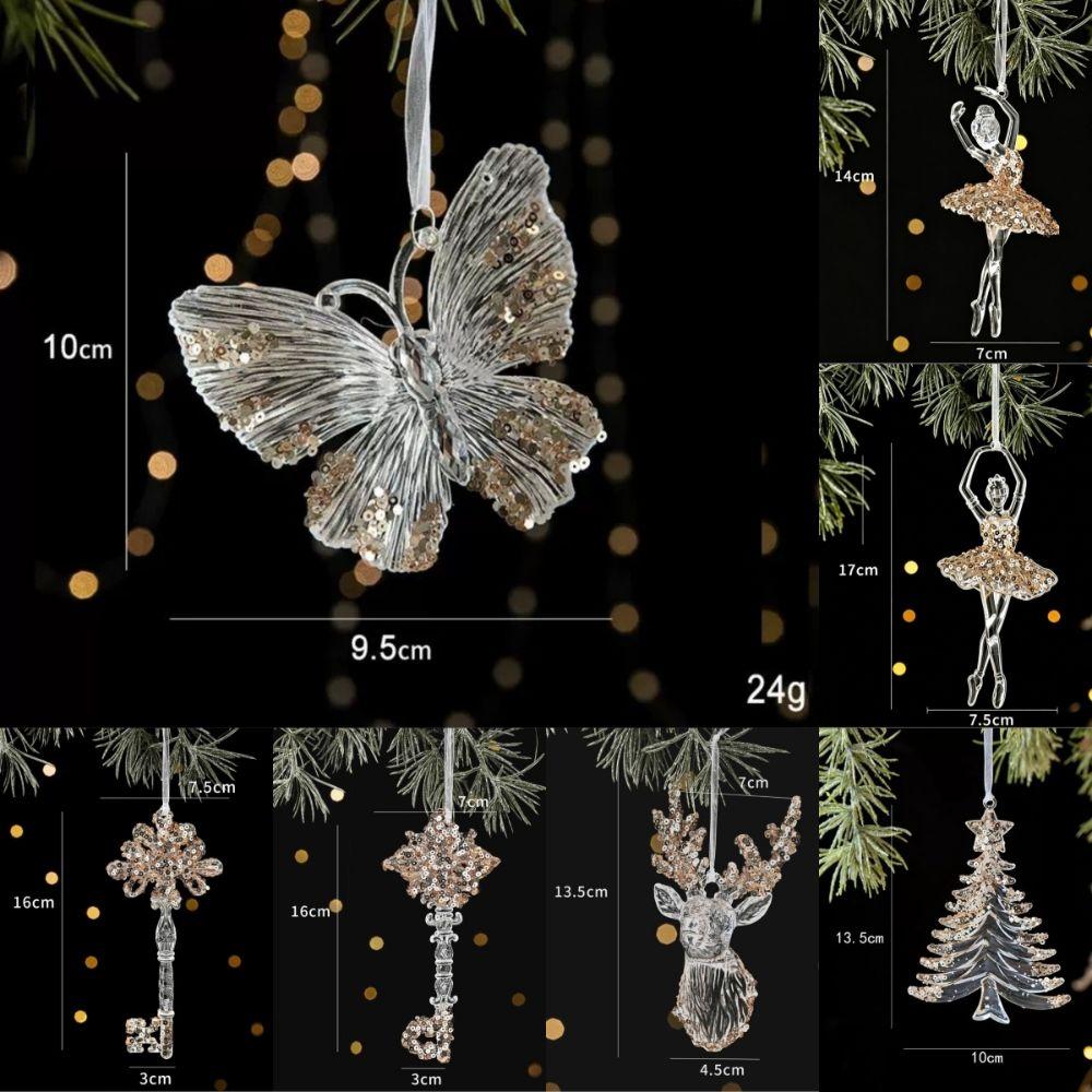 Christmas Reindeer Pendant Snowflake Ballet Girl Xmas Tree Pendants Party Decor