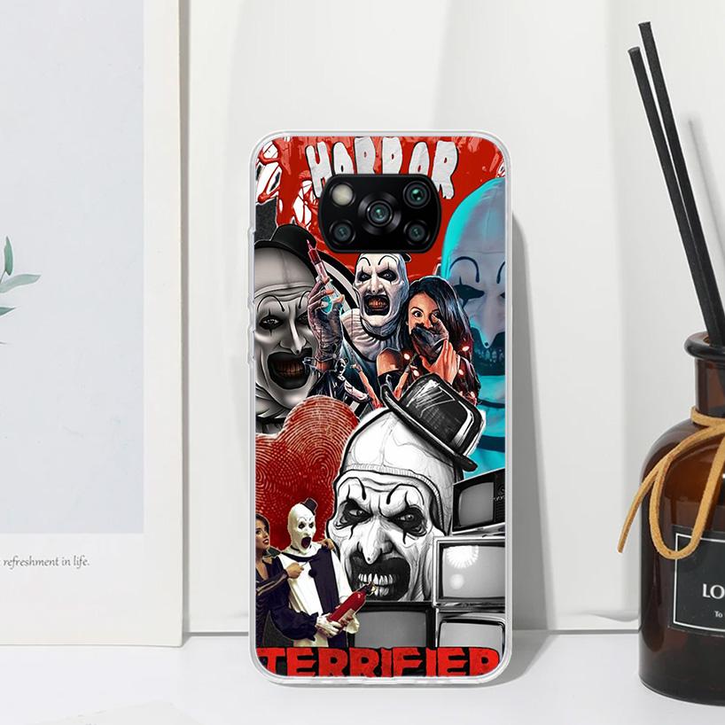Horror Movie Terrifier Phone Case For Xiaomi Poco X7 X6 X5 M7 M8 Pro F7 Ultra Redmi 15C 15 13C 13 12C 12 10 10C 10A Art Fundas P