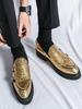 Fashion Casual Men's Loafers Fashion Party Gentleman Style Nightclub Hairstylist Thick Soled Adult Leather Shoes 37-46 Plus Size New