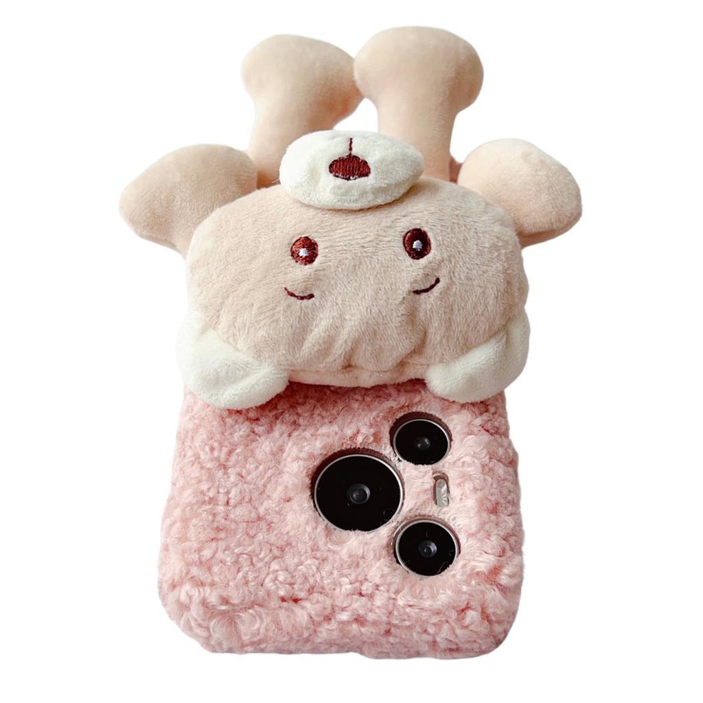 Для Huawei Pura 70 Чехол Плюшевый Медведь Мягкий Пух ТПУ Защитный Чехол Для Телефона