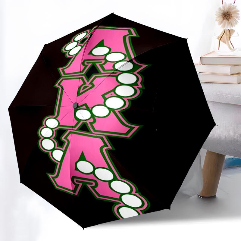 Автоматический зонт AKA logo9 Print, 8 спиц, железный каркас, пластиковая ручка, подходит для путешествий на открытом воздухе и на каждый день, идеальный подарок