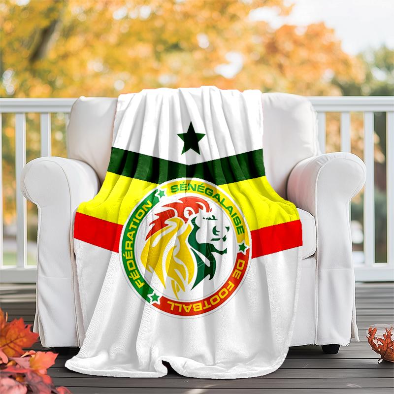 Senegal Flannel Blanket Soft All-Season Throw, Design for Camping, Car Travel, Hiking Sofa, Bed, Office Perfect Gift for Parties