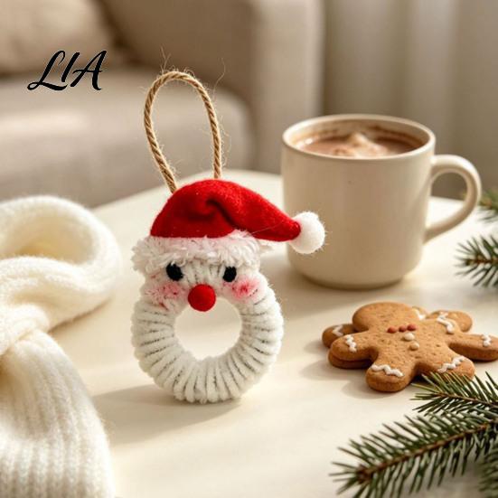 Handcrafted Pine Cone Ornaments Handmade Pipe Cleaner Christmas Ornament, Finished Chenille Stems Wreath Crafts Small Decorative Keepsake Accessories