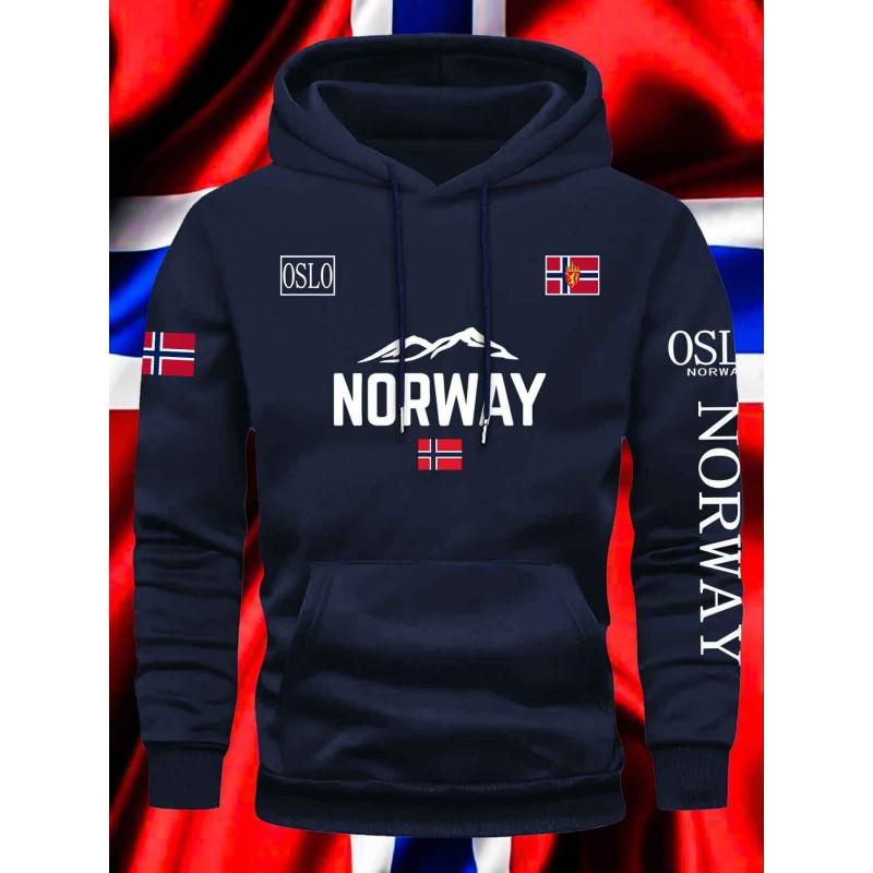 Printed Hooded Sweatshirt Loose Fit Casual Pullover Teens Daily Wear