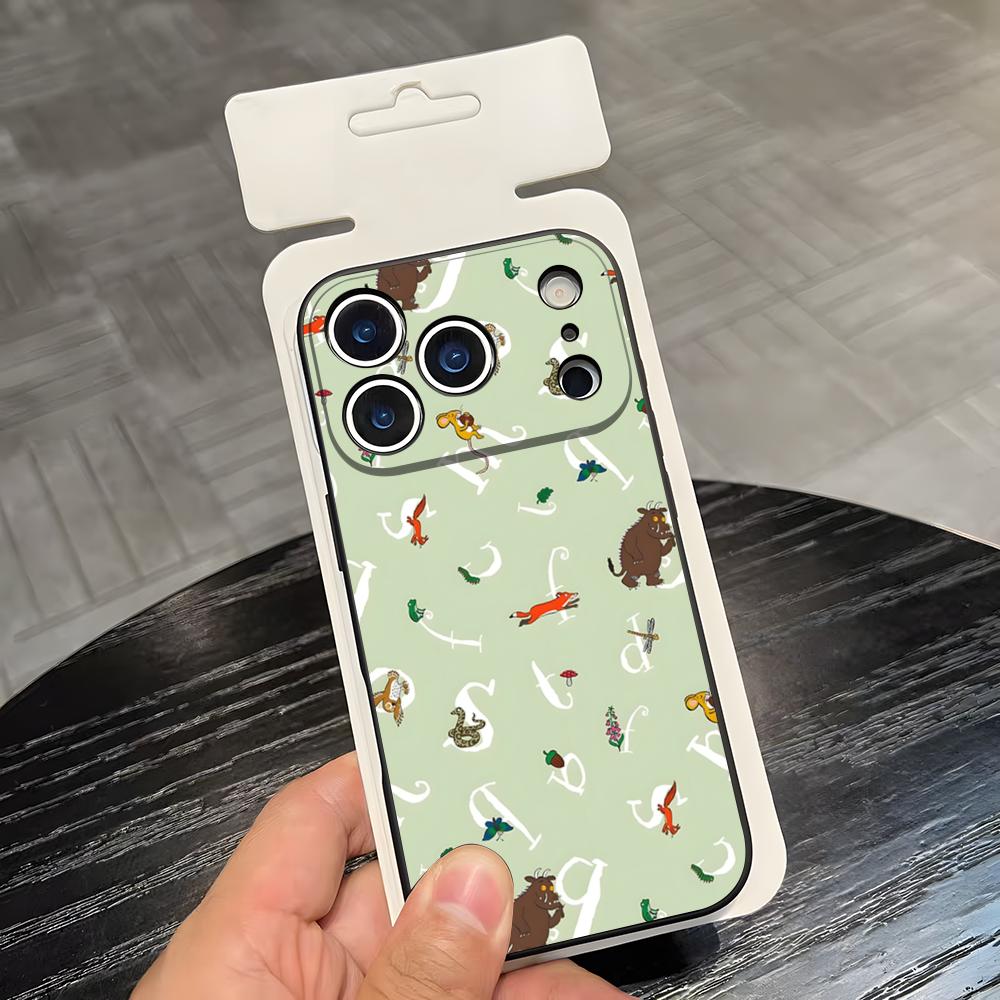 T-Чехол для телефона Gruffalo Для iPhone 17 Air 16 E Pro Max 15 14 13 Mini 12 Pro 11 Max Plus Черный Мягкий Чехол