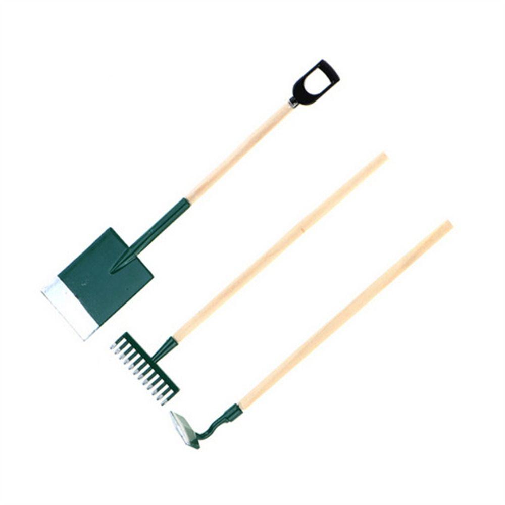Play Farming Tools Dollhouse Miniature Shovel Hoe and Pitchfork Simulation Shovel Farming Tools
