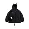 Gothic Thicken Parkas Jacket Hip Hop Devil Horns Wing Couple Hooded Padded Jacket Streetwear Coat Winter Clothes