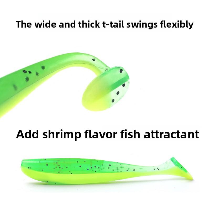 Two-color PVC T-tail Lure Soft Bait 5.5CM/6.5CM/7CM Specially Designed for Catching Bass Snakehead Mandarin Fish