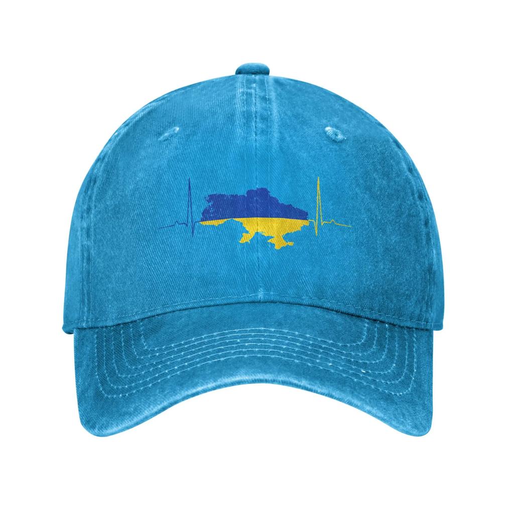 Сердце Украинское Сердцебиение Бейсболки Потертый Деним Стиранная Кепка Snapback для Мужчин Женщин Летние Регулируемые Кепки Шляпа