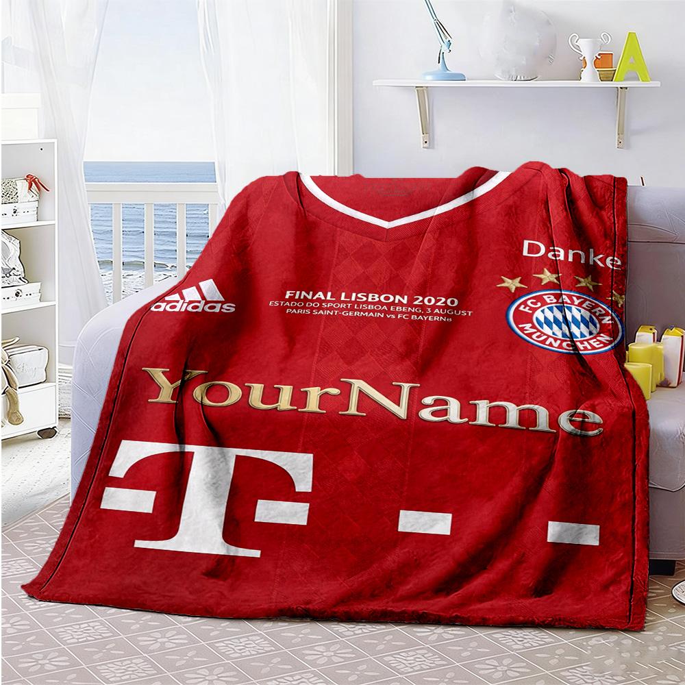 Bayern Munich Customize Your Name Blanket Lightweight Customizable Blanket Durable Comfort Versatile for Office Chair Chair Home Decor Seaside