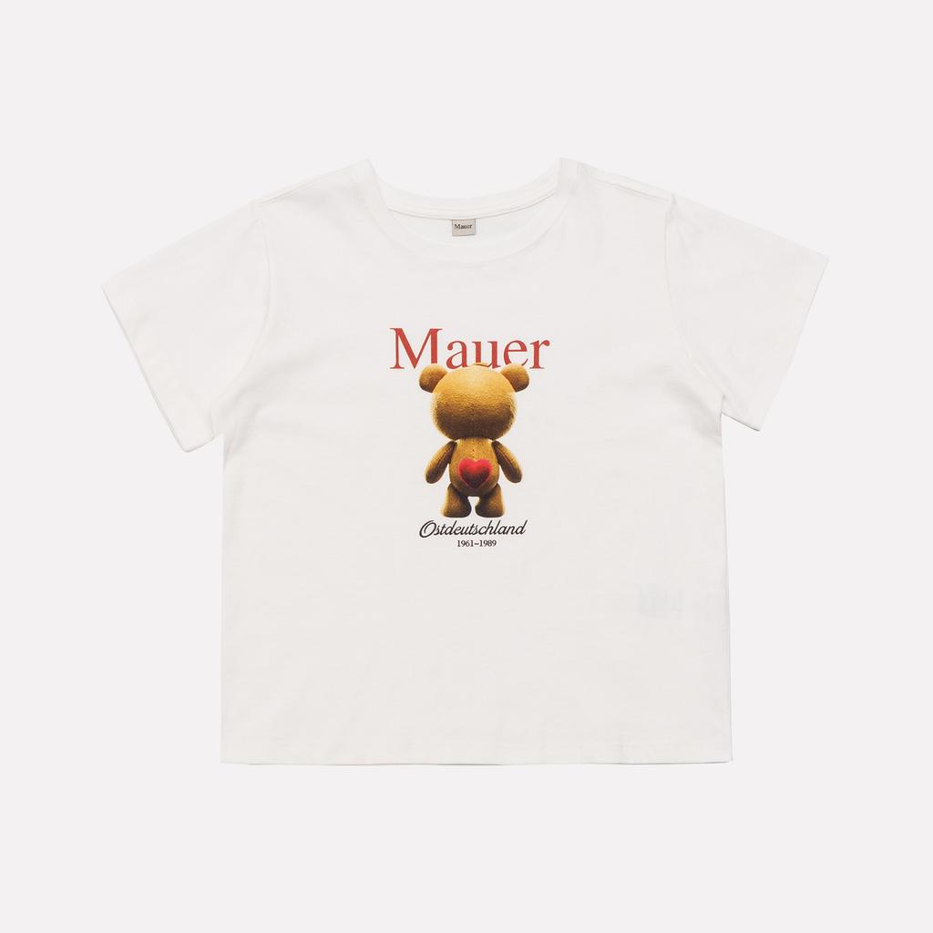 Maueo Mauer Ber-Bear Графическая укороченная футболка (белый)