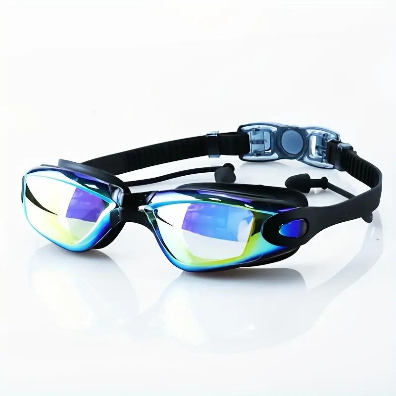 Swimming Goggles Adults Swim Glasses with Earplug Men Women Anti-fog Waterproof Swim Eyewear Pool Diving Training Race Glasses