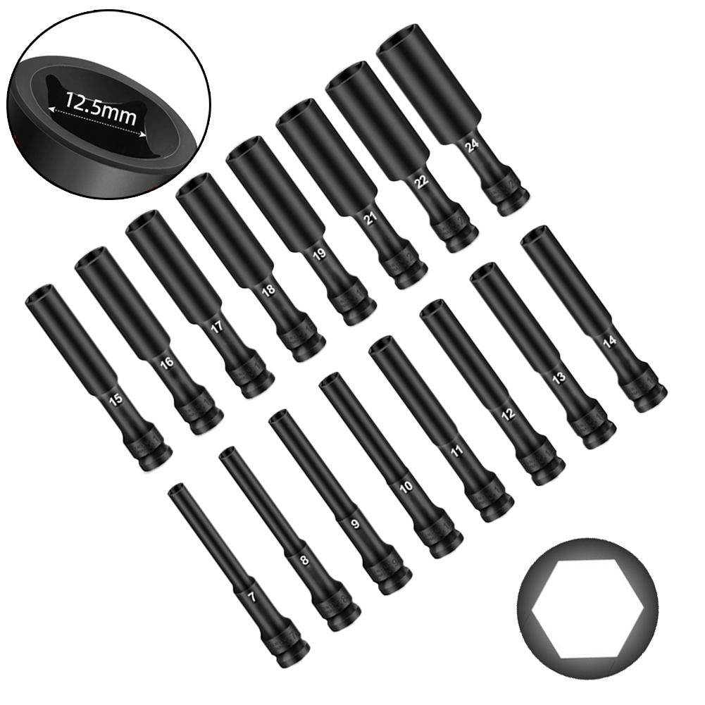 1pcs 1/2 Drive Socket Wrench Hex Socket Head 8-24mm Adapter Spanner Converter For AC Electric Wrench Pneumatic Air Tool