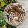 Nativity Wooden Christmas Sign - Jesus Navidad Round Sign for Front Door Wall Hanging Decor - Ideal Christmas Gift