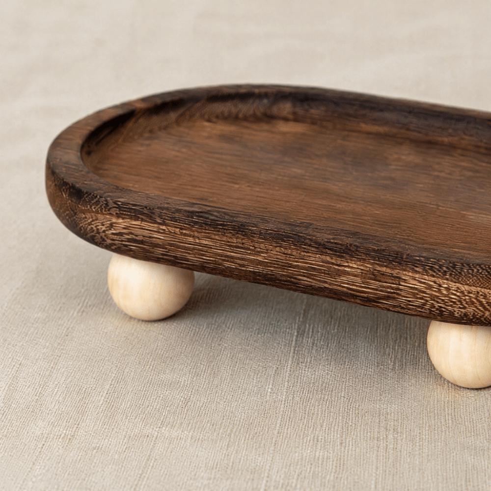 1.77in Four Feet Wooden Desktop Pedestal Stand  Living Room Table Center Ornamental Base