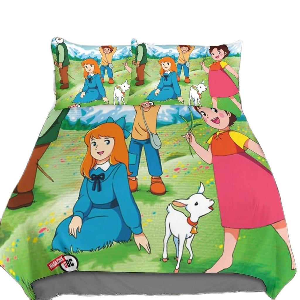 Постельный комплект Хайди, Постельное белье Хайди Девочка из Альп, Комплект пододеяльника Хайди и семья, Украшение спальни