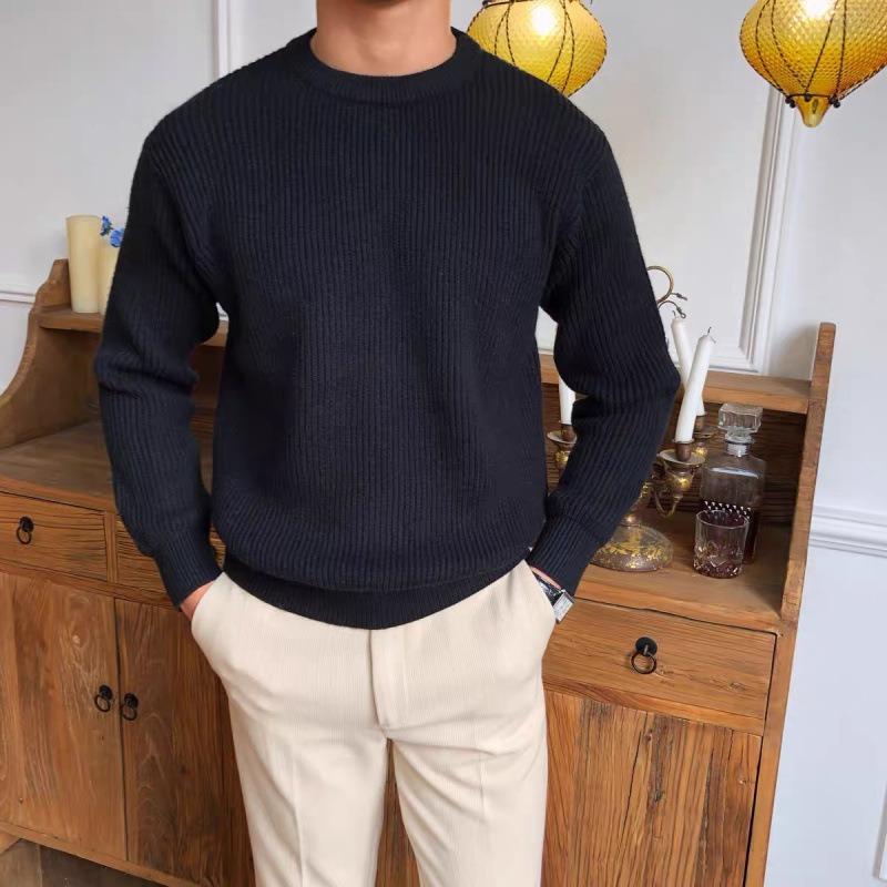 Men S Thick Loose Knit Pullover Sweater Winter Casual Fashion