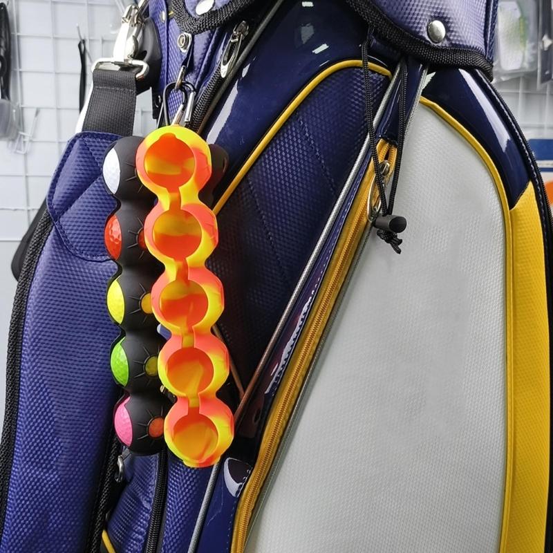 Golf Ball Holder,Holds 5Golf Balls Easy Attachment to Bag or Cart,Golf Ball Protector Cover Silicone Golf Ball Sleeve