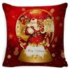 Christmas Pillowcase, Home Bedside Cushion, Linen Short Plush Printed Halloween Sofa Pillow