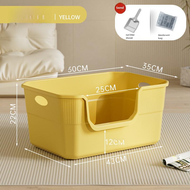 Extra Large Splash-Proof Cat Litter Box with High Sides