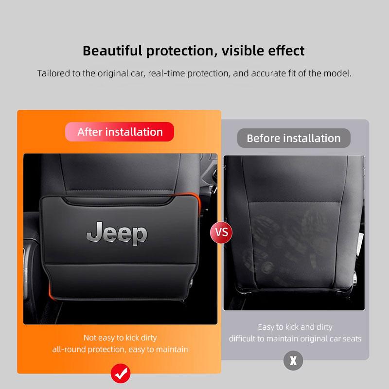 2Pcs Car Seat Anti Kick Pad Protective Cover Auto Accessories For Jeep Grand Cherokee Wrangler JK Gladiator Compass Renegade AMT1