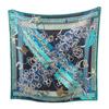 HERMES Scarf Black/green Silk Women