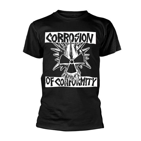 Футболка с логотипом черепа CORROSION OF CONFORMITY спереди и сзади, официальный лицензированный мерч